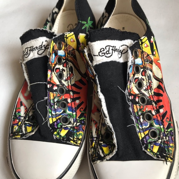 Ed Hardy Shoes - Ed Hardy Sneakers Graffiti No Lace Size 5